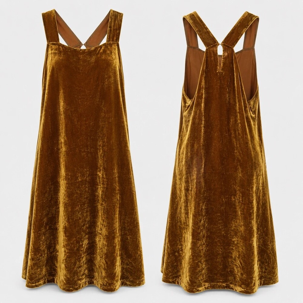 LOFT Velvet Pinafore Jumper Dress Size L
